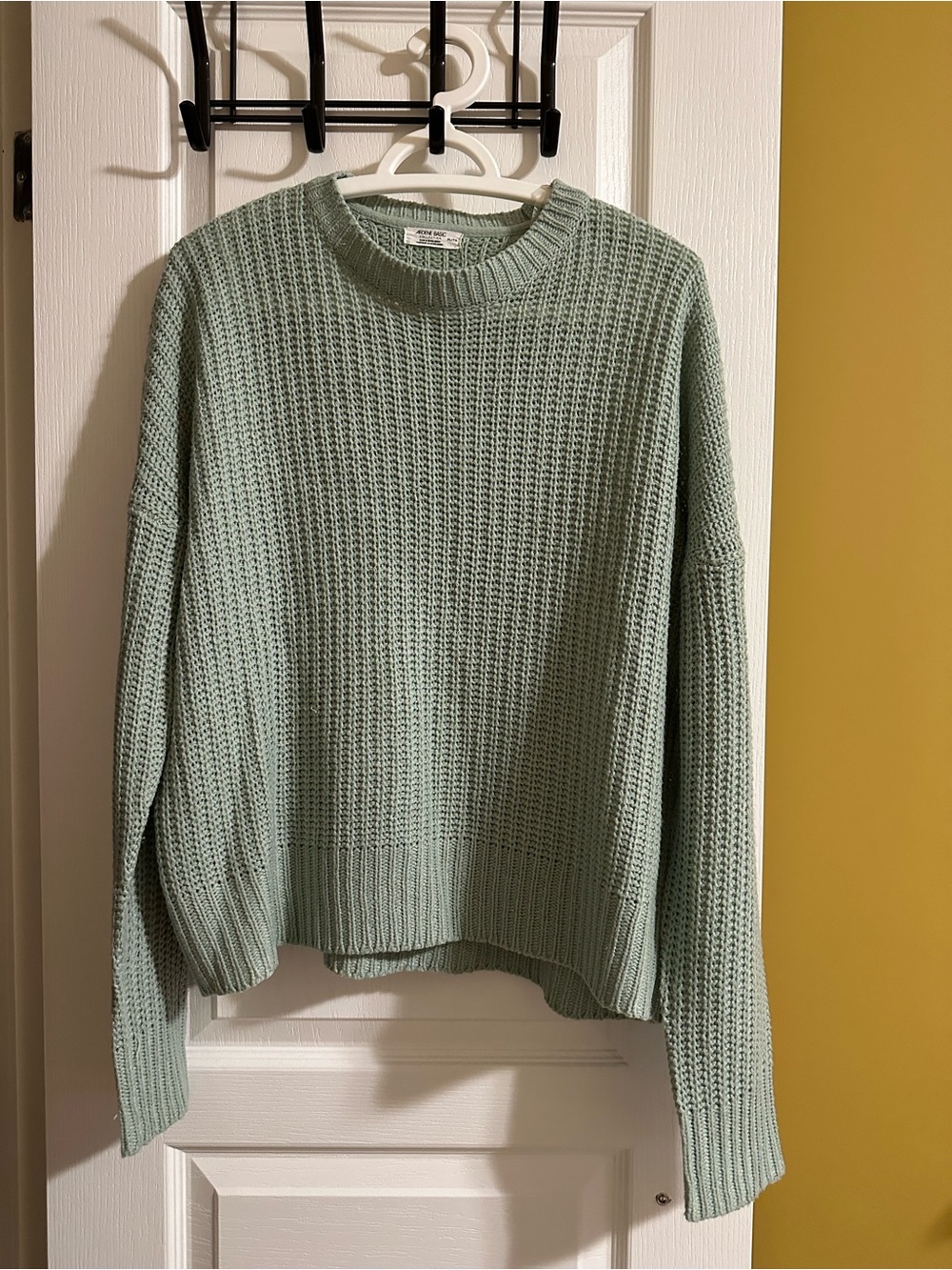 Ardene Mint Green Waffle Knit Crewneck Sweater